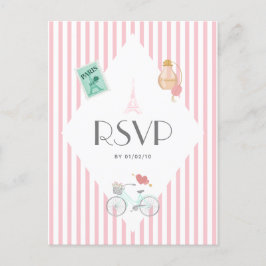 Postal De Invitación Confirmación de asistencia para boda con tema de P