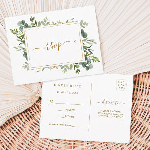 Postal De Invitación Confirmación de Asistencia para Boda de Verde y Do