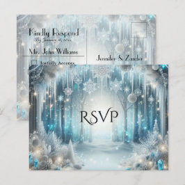 Postal De Invitación Confirmación de asistencia para boda en bosque nev