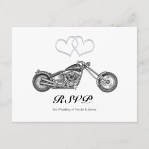 Postal De Invitación Confirmación de asistencia para la boda de motocic