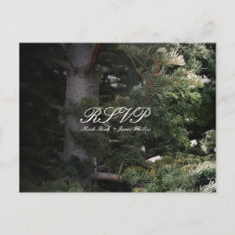 Postal De Invitación Confirmación de Boda en Bosque Rústico de Pino