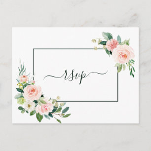Postal De Invitación Confirmación de Boda Flor de Rosa Tímida