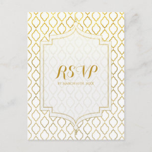 Postal De Invitación Confirmación de boda glamuroso árabe marroquí dora