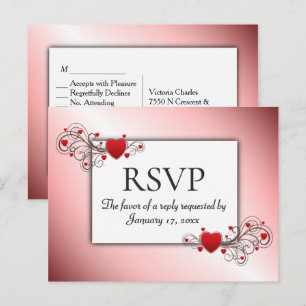 Postal De Invitación Confirmación de San Valentín con opciones de cena 