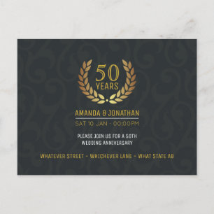 Postal De Invitación confirmar asistencia aniversario de bodas de oro 5