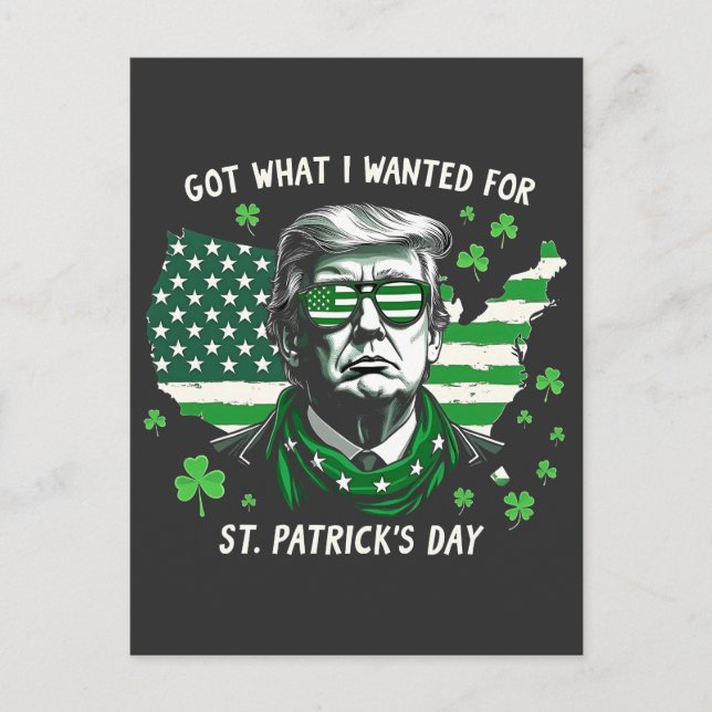 Postal De Invitación Conseguí lo que quería para el Día de San Patricio (Anverso)