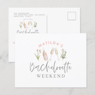 Postal De Invitación copas pintadas de color agua bachillerato fin de s