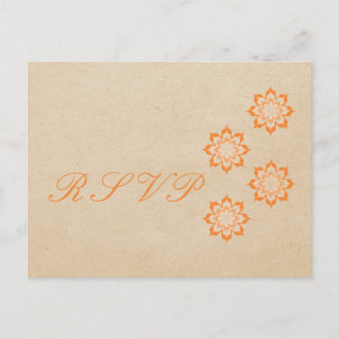 Postal De Invitación Coral Daring Floral Blooms RSVP Postcard