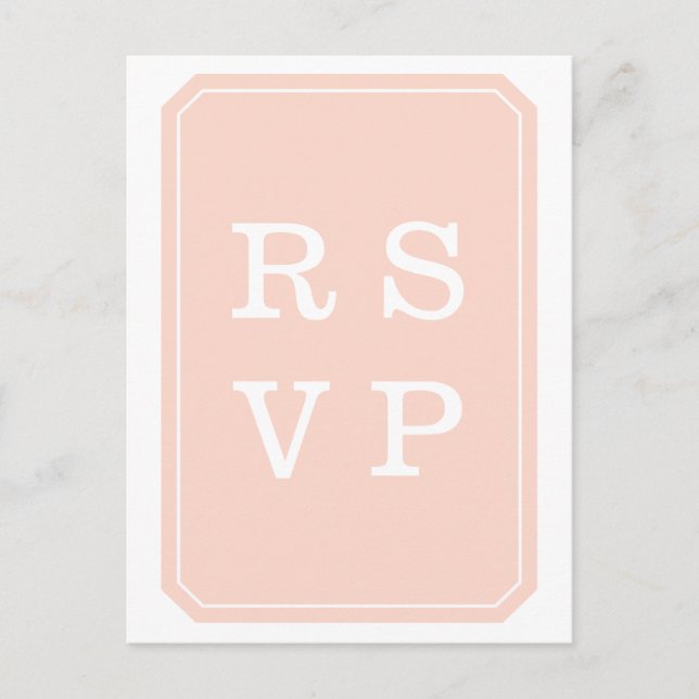 Postal De Invitación Coral Simply Elegant Wedding RSVP Postcard (Anverso)