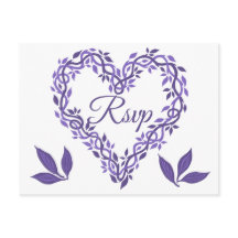 Corazón RSVP Ultra Violeta Boda de madera Púrpura