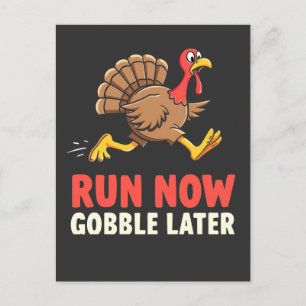 Postal De Invitación Corre ahora Gobble más tarde Maratón de corredor d