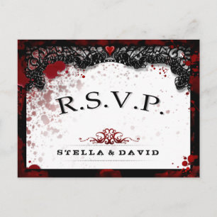 Postal De Invitación Correspondencia de Halloween salpicada de sangre R