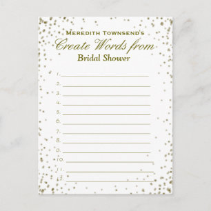 Postal De Invitación Crear palabras   confetti de efecto metalizado dor