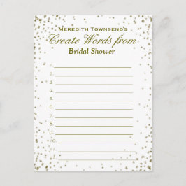 Postal De Invitación Crear palabras | confetti de efecto metalizado dor
