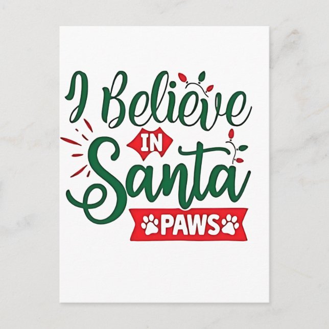 Postal De Invitación Creo que en Santa Paws hay Navidades divertidos am (Anverso)