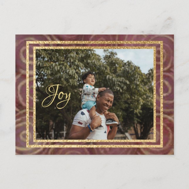 Postal De Invitación Crimson y oro navidades (Anverso)