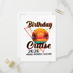Postal De Invitación Crucero de cumpleaños 2026 Creando recuerdos junto