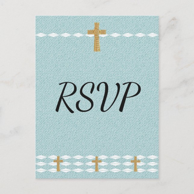 Postal De Invitación Cruz de la Luz Jesucristo RSVP (Anverso)