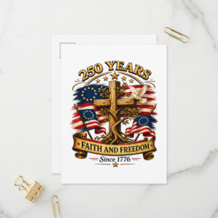 Postal De Invitación Cruz Patriótica Fe y Libertad 250 Años