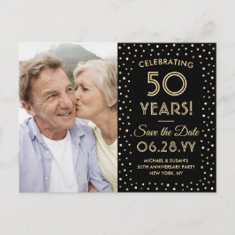 Postal De Invitación CUALQUIER Aniversario Guardar la fecha 1 Foto Negr