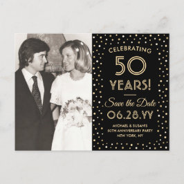 Postal De Invitación CUALQUIER Aniversario Guardar la fecha 2 Foto Negr