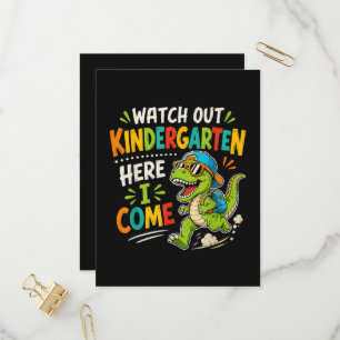 Postal De Invitación Cuidado jardín de infancia aquí vengo Dino