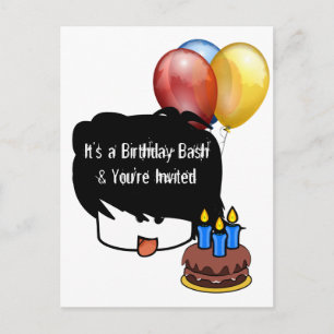 Postal De Invitación Cumpleaños de Anime de 3 años