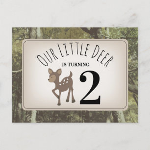 Postal De Invitación Cumpleaños de Camouflage Deer