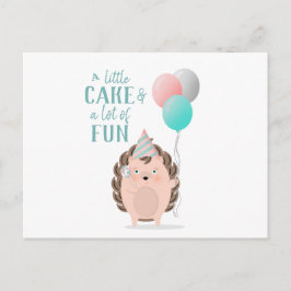 Postal De Invitación Cumpleaños de Cute Hedgehog