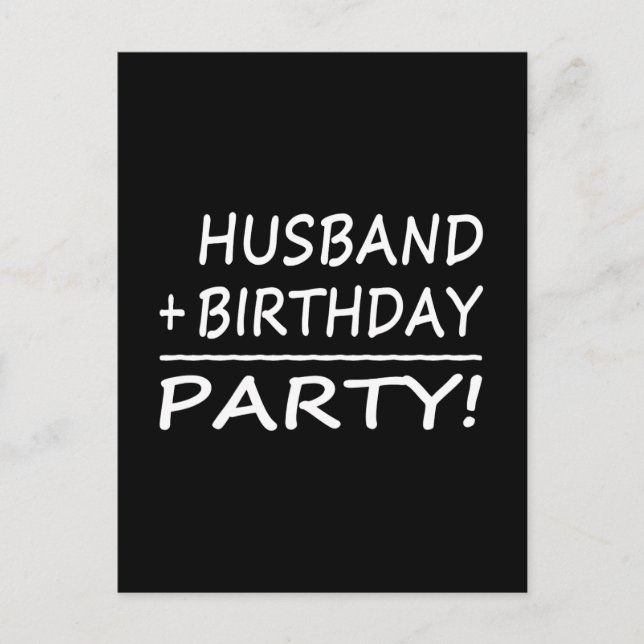 Postal De Invitación Cumpleaños de los esposos: marido + cumpleaños = F (Anverso)