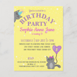 Postal De Invitación Cumpleaños de Yellow Children