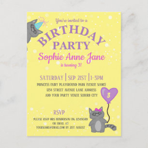 Postal De Invitación Cumpleaños de Yellow Children