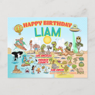 Postal De Invitación Cumpleaños del personalizado SoCal