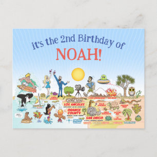 Postal De Invitación Cumpleaños del personalizado SoCal