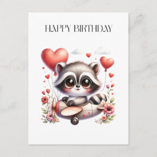 Postal De Invitación Cumpleaños del piloto mapache