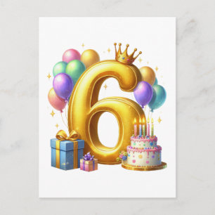 Postal De Invitación Cumpleaños dorado 6
