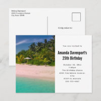 Cumpleaños Escénico de Playa Tropical Océano Acuam