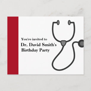 Postal De Invitación cumpleaños médica
