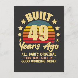 Postal De Invitación Cumpleaños Vintage 49 Años Construido Hace 49 Años