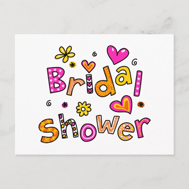 Postal De Invitación Curte Bridal Shower Greet Text Expression (Anverso)