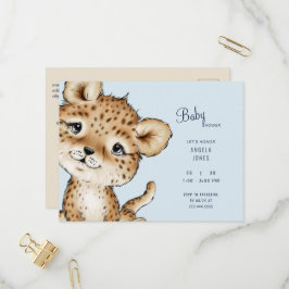 Postal De Invitación Cute Baby Leopard Baby Shower