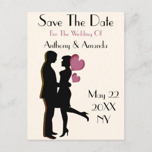 Postal De Invitación Cute Engagement y Save the Date Postcard