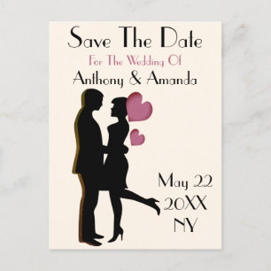 Postal De Invitación Cute Engagement y Save the Date Postcard