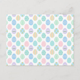 Postal De Invitación Cute Pastel Easter Eggs Pattern 