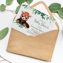 Cute Red Panda Bear Greeneration Neutral Baby Show