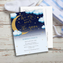 Cute sobre el Baby Shower de Moon Blue Boy