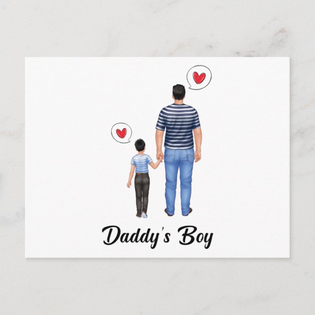Postal De Invitación Daddys niño pequeño príncipe padres día amor (Anverso)