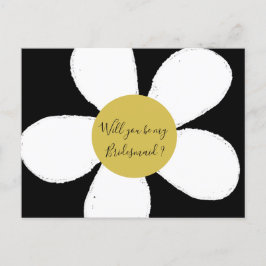 Postal De Invitación Daisy Black White Serás Mi Novia