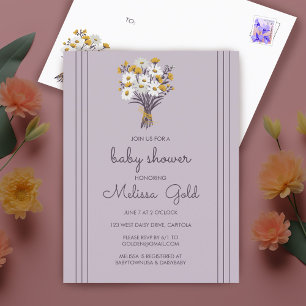 Postal De Invitación Daisy Bouquet Moda BABY SHOWER PERSONALIZADO