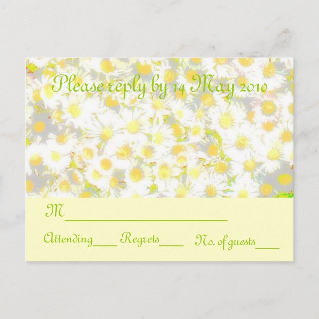 Postal De Invitación Daisy Daisy RSVP (Anverso)